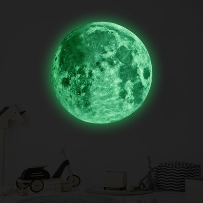 Aesthetic 3D Luminous Moon Wall Sticker Glow In The Dark Fluorescent Sticker