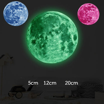 Aesthetic 3D Luminous Moon Wall Sticker Glow In The Dark Fluorescent Sticker