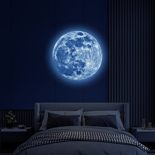 Aesthetic 3D Luminous Moon Wall Sticker Glow In The Dark Fluorescent Sticker