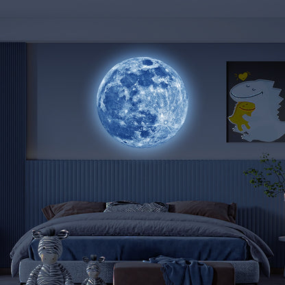 Aesthetic 3D Luminous Moon Wall Sticker Glow In The Dark Fluorescent Sticker