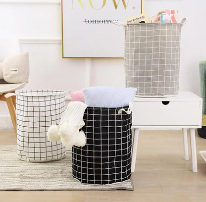 Laundry Basket Cotton Linen Foldable Laundry Hamper Waterproof