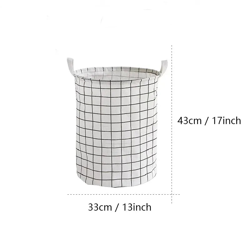 Laundry Basket Cotton Linen Foldable Laundry Hamper Waterproof