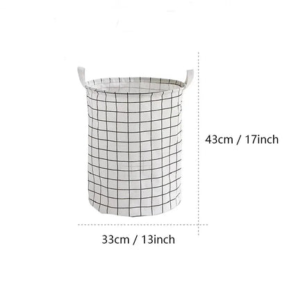 Laundry Basket Cotton Linen Foldable Laundry Hamper Waterproof