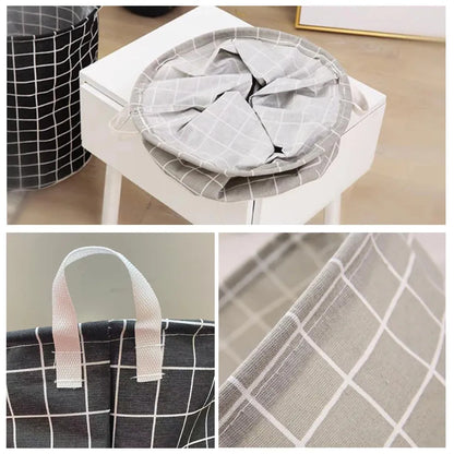 Laundry Basket Cotton Linen Foldable Laundry Hamper Waterproof