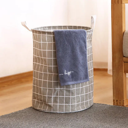 Laundry Basket Cotton Linen Foldable Laundry Hamper Waterproof